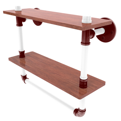 Collegiate Collection Double Wood Shelf with Towel Bar College Station Maroon and White Edition