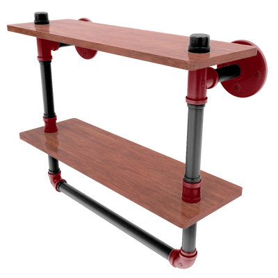 Collegiate Collection Double Wood Shelf with Towel Bar Columbia Garnet and Black Edition