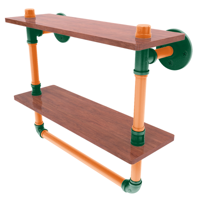 Collegiate Collection Double Wood Shelf with Towel Bar South Beach Game Day Edition