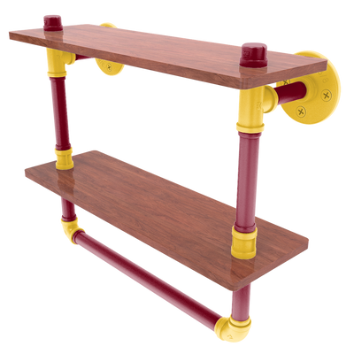Collegiate Collection Double Wood Shelf with Towel Bar Twin Cities Maroon and Gold Edition