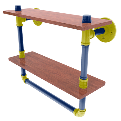 Collegiate Collection Double Wood Shelf with Towel Bar Steel City Game Day Edition