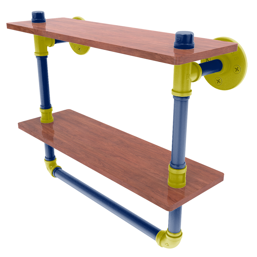 Collegiate Collection Double Wood Shelf with Towel Bar Steel City Game Day Edition