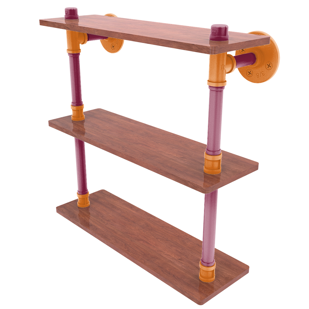 Collegiate Collection Wood Triple Shelf Blacksburg Game Day Edition