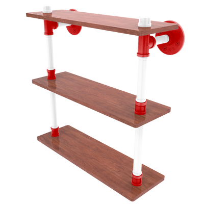 Collegiate Collection Wood Triple Shelf Cornhusker Red and White Edition