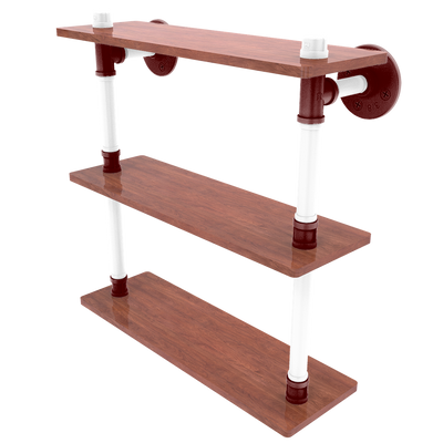 Collegiate Collection Wood Triple Shelf College Station Maroon and White Edition