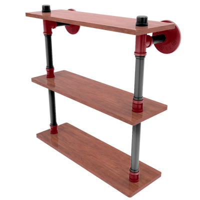 Collegiate Collection Wood Triple Shelf Columbia Garnet and Black Edition