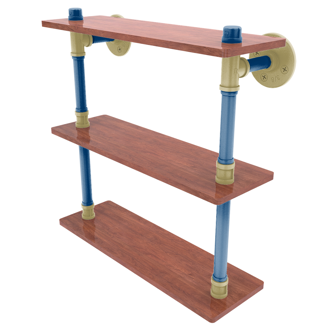 Collegiate Collection Wood Triple Shelf Atlanta Gold and White Edition