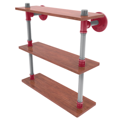 Collegiate Collection Wood Triple Shelf Pullman Crimson and Gray Edition