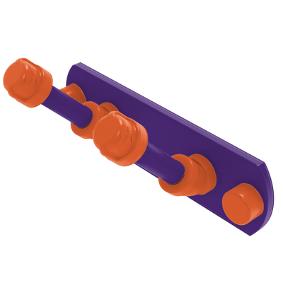 Collegiate Collection 2 Position Multi Hook Foothills Orange and Purple Edition