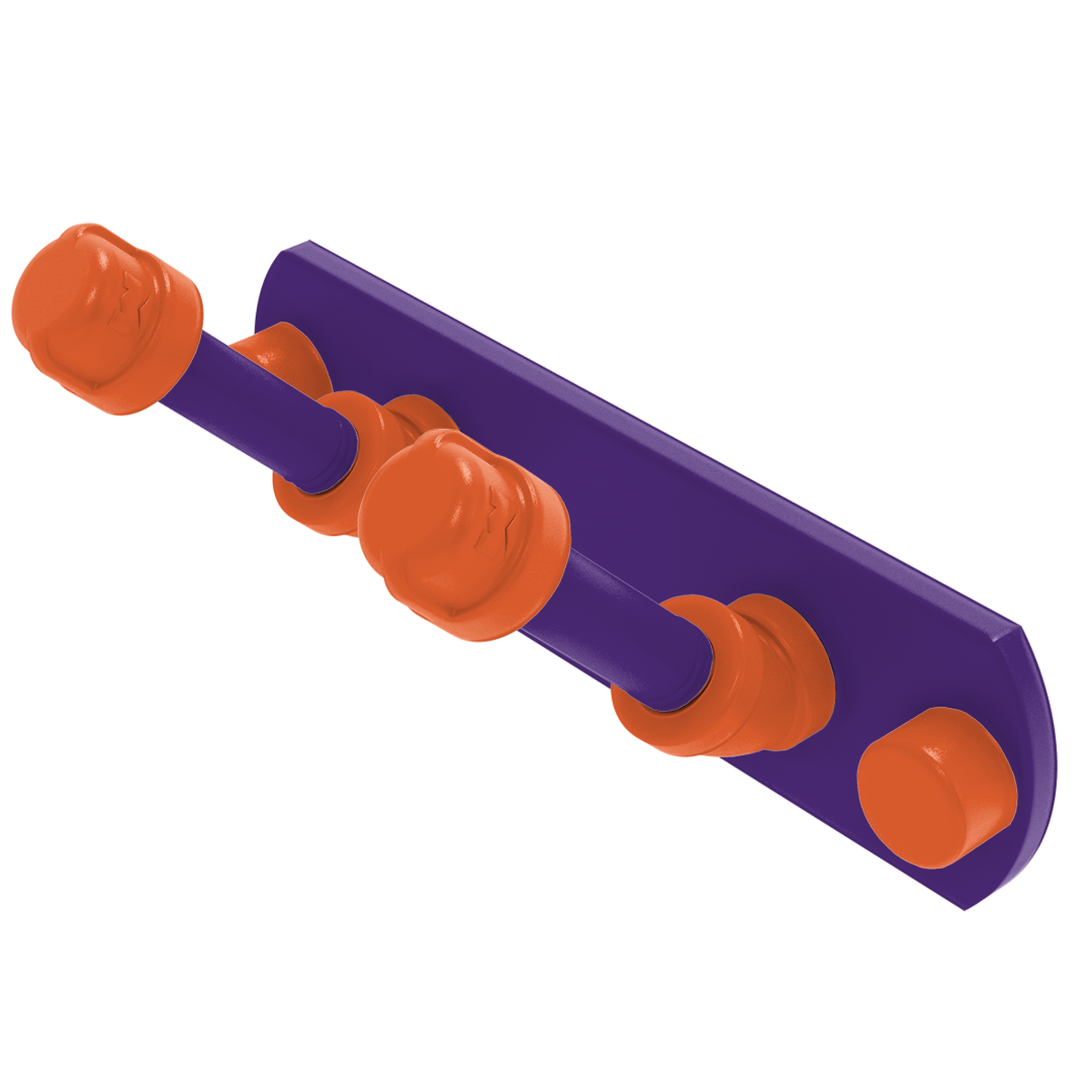 Collegiate Collection 2 Position Multi Hook Foothills Orange and Purple Edition