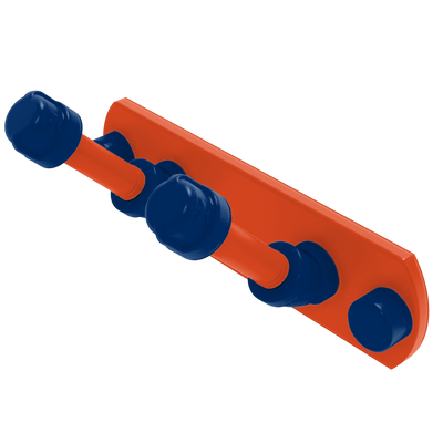 Collegiate Collection 2 Position Multi Hook Charlottesville Orange and Blue Edition