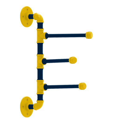 Collegiate Collection 3 Swing Arm Vertical Towel Bar Great Lakes Maize and Blue Edition