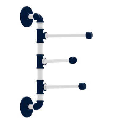 Collegiate Collection 3 Swing Arm Vertical Towel Bar Keystone State Blue and White Edition