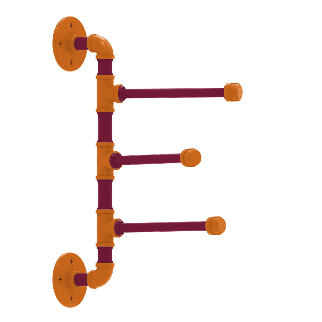 Collegiate Collection 3 Swing Arm Vertical Towel Bar Blacksburg Game Day Edition
