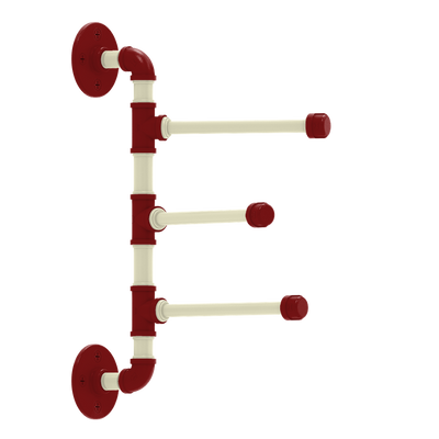 Collegiate Collection 3 Swing Arm Vertical Towel Bar Norman Crimson and Cream Edition