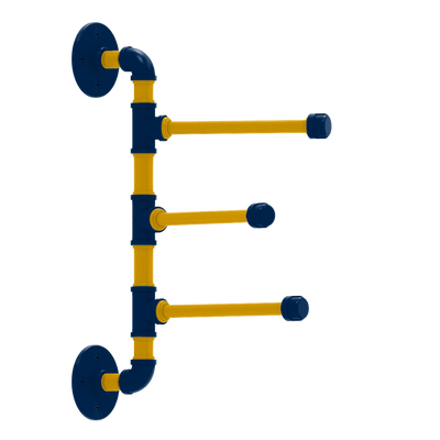 Collegiate Collection 3 Swing Arm Vertical Towel Bar Mountaineer State Blue and Gold Edition