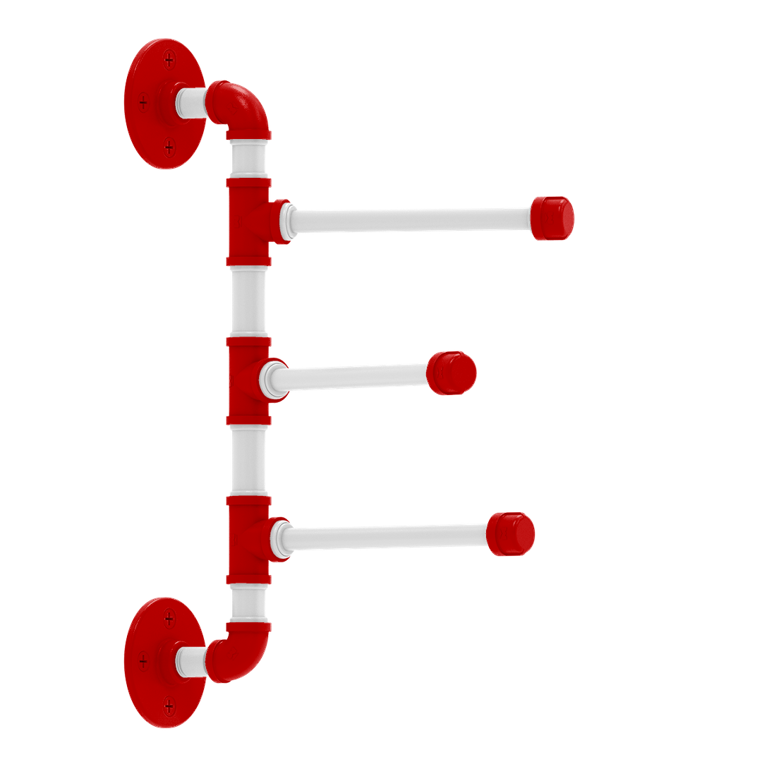 Collegiate Collection 3 Swing Arm Vertical Towel Bar Cornhusker Red and White Edition