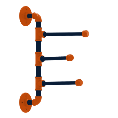 Collegiate Collection 3 Swing Arm Vertical Towel Bar Plainsmen Blue and Orange Edition
