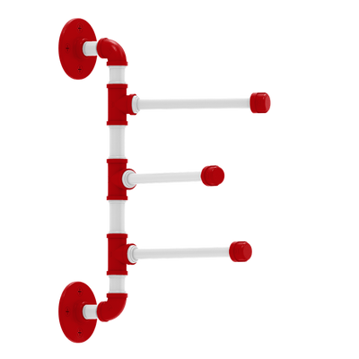 Collegiate Collection 3 Swing Arm Vertical Towel Bar Badger State Red and White Edition