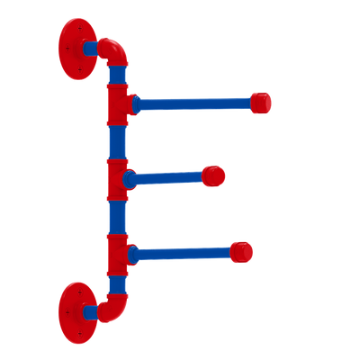 Collegiate Collection 3 Swing Arm Vertical Towel Bar Lawrence Blue and Crimson Edition