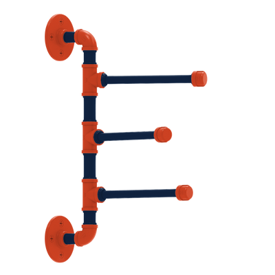 Collegiate Collection 3 Swing Arm Vertical Towel Bar Champaign Orange and Blue Edition