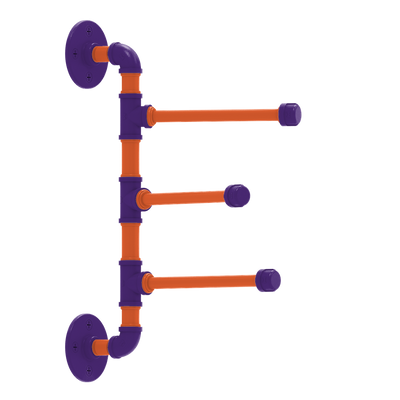 Collegiate Collection 3 Swing Arm Vertical Towel Bar Foothills Orange and Purple Edition