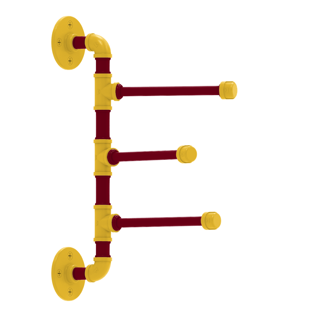 Collegiate Collection 3 Swing Arm Vertical Towel Bar Twin Cities Maroon and Gold Edition