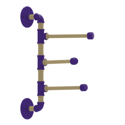 Collegiate Collection 3 Swing Arm Vertical Towel Bar Seattle Purple and Gold Edition