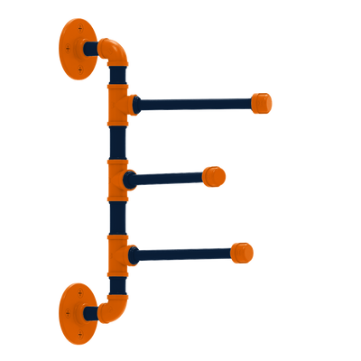 Collegiate Collection 3 Swing Arm Vertical Towel Bar Upstate New York Orange and Navy Edition