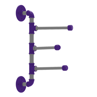 Collegiate Collection 3 Swing Arm Vertical Towel Bar Flint Hills Purple and Silver Edition