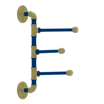 Collegiate Collection 3 Swing Arm Vertical Towel Bar Atlanta Gold and White Edition