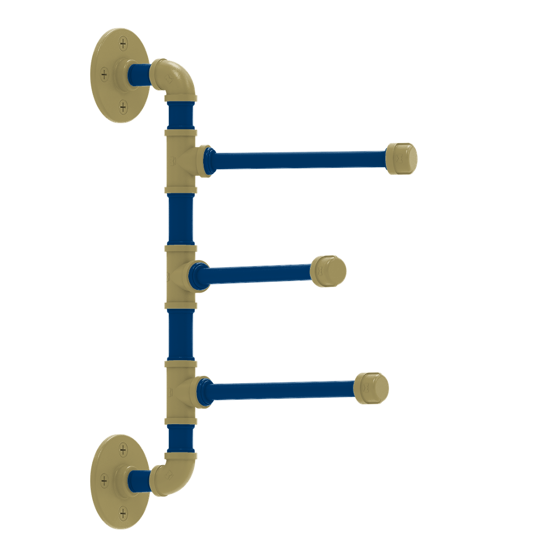 Collegiate Collection 3 Swing Arm Vertical Towel Bar Atlanta Gold and White Edition
