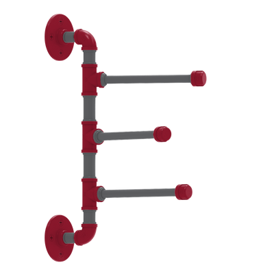 Collegiate Collection 3 Swing Arm Vertical Towel Bar Pullman Crimson and Gray Edition