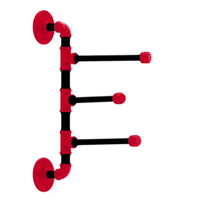 Collegiate Collection 3 Swing Arm Vertical Towel Bar Cincy Red and Black Edition