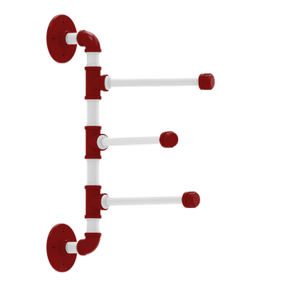Collegiate Collection 3 Swing Arm Vertical Towel Bar Silicon Valley Red and White Edition