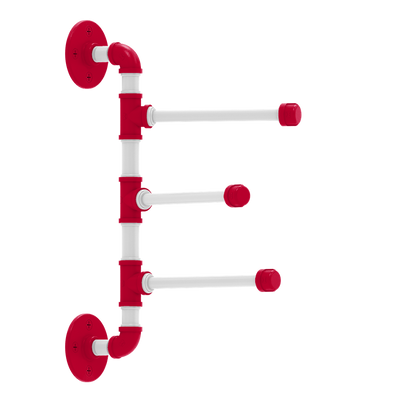 Collegiate Collection 3 Swing Arm Vertical Towel Bar Salt Lake Red and White Edition