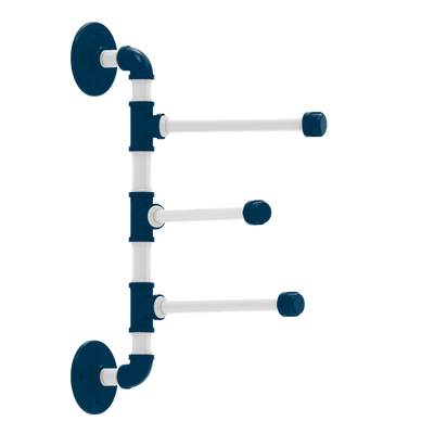 Collegiate Collection 3 Swing Arm Vertical Towel Bar Hartford Blue and White Edition