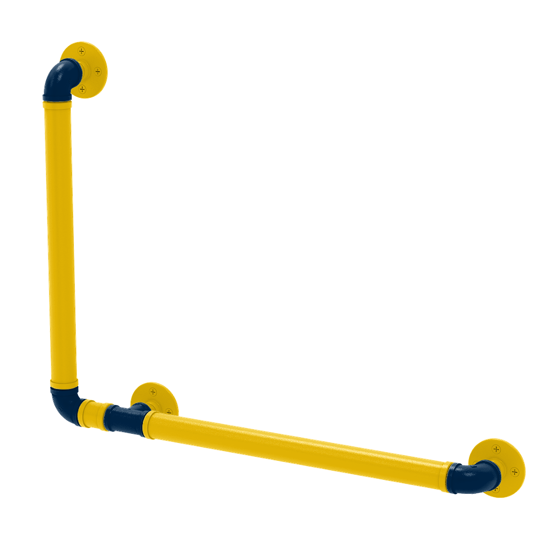 Collegiate Collection 90 Degree Grab Bar Left Hand Great Lakes Maize and Blue Edition