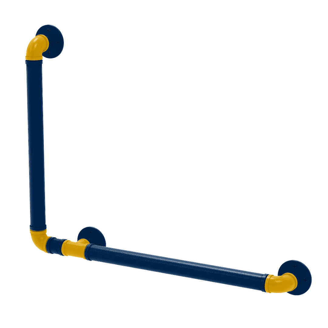 Collegiate Collection 90 Degree Grab Bar Left Hand Mountaineer State Blue and Gold Edition