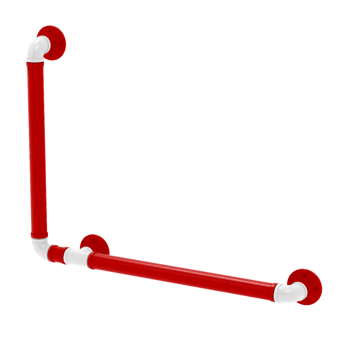 Collegiate Collection 90 Degree Grab Bar Left Hand Cornhusker Red and White Edition