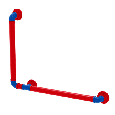 Collegiate Collection 90 Degree Grab Bar Left Hand Lawrence Blue and Crimson Edition