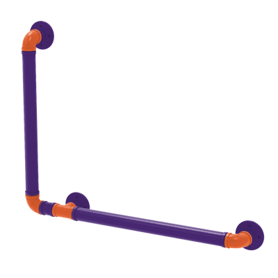 Collegiate Collection 90 Degree Grab Bar Left Hand Foothills Orange and Purple Edition