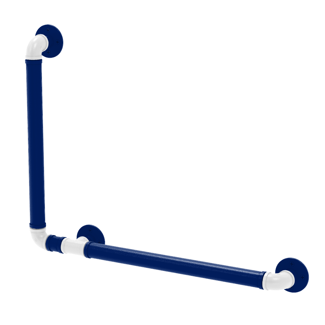 Collegiate Collection 90 Degree Grab Bar Left Hand Durham Blue and White Edition