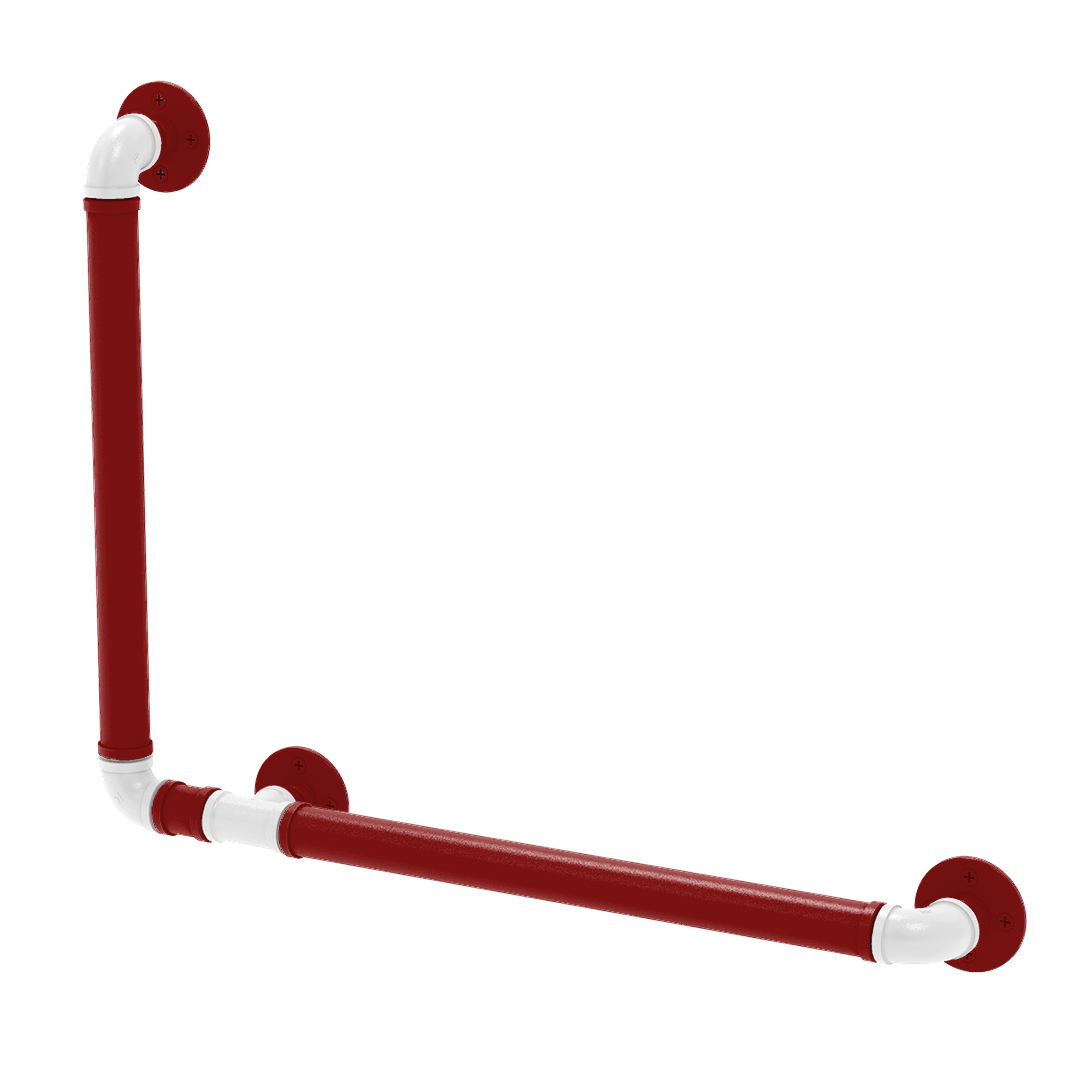 Collegiate Collection 90 Degree Grab Bar Left Hand Silicon Valley Red and White Edition