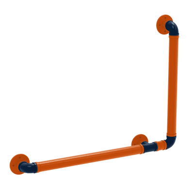 Collegiate Collection 90 Degree Grab Bar Right Hand Plainsmen Blue and Orange Edition