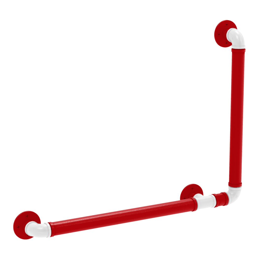 Collegiate Collection 90 Degree Grab Bar Right Hand Badger State Red and White Edition