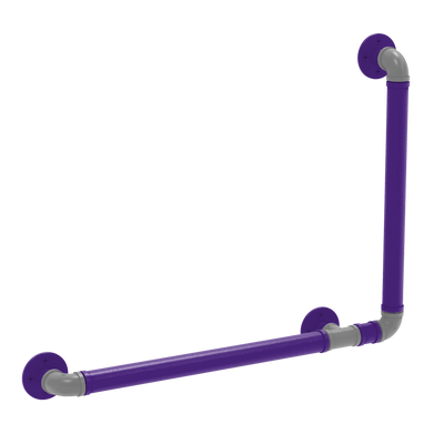 Collegiate Collection 90 Degree Grab Bar Right Hand Flint Hills Purple and Silver Edition