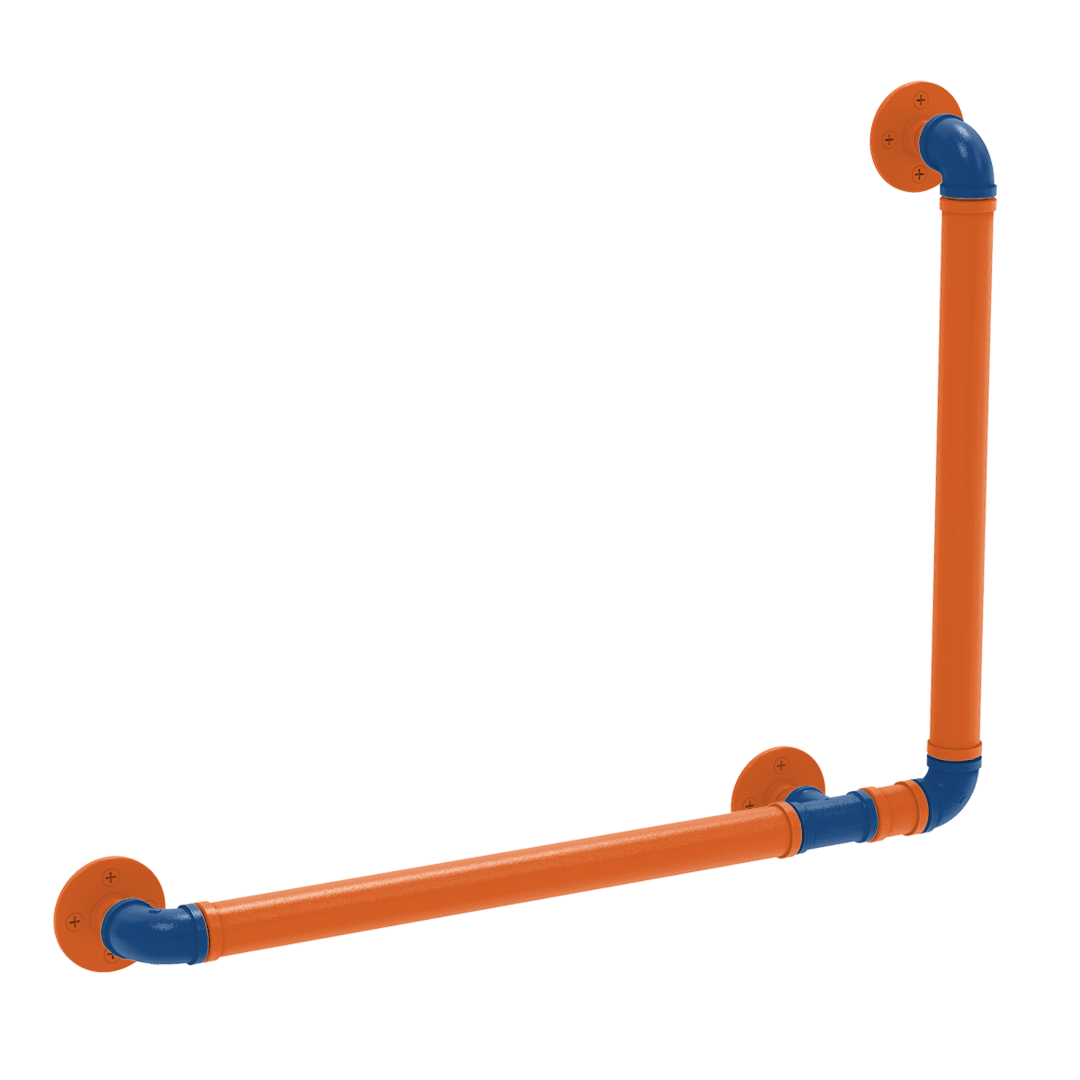 Collegiate Collection 90 Degree Grab Bar Right Hand Treasure Valley Blue and Orange Edition
