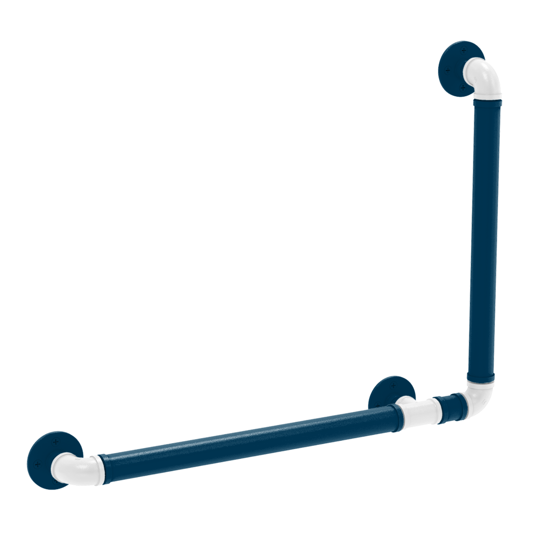 Collegiate Collection 90 Degree Grab Bar Right Hand Hartford Blue and White Edition