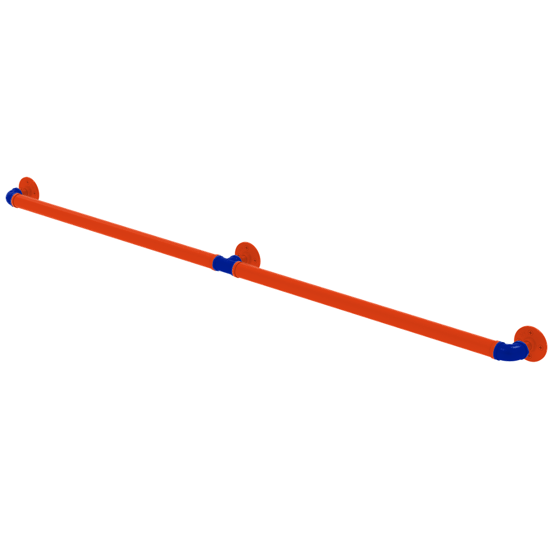 Collegiate Collection Extended 3 Post Grab Bar Swamp Blue and Orange Edition